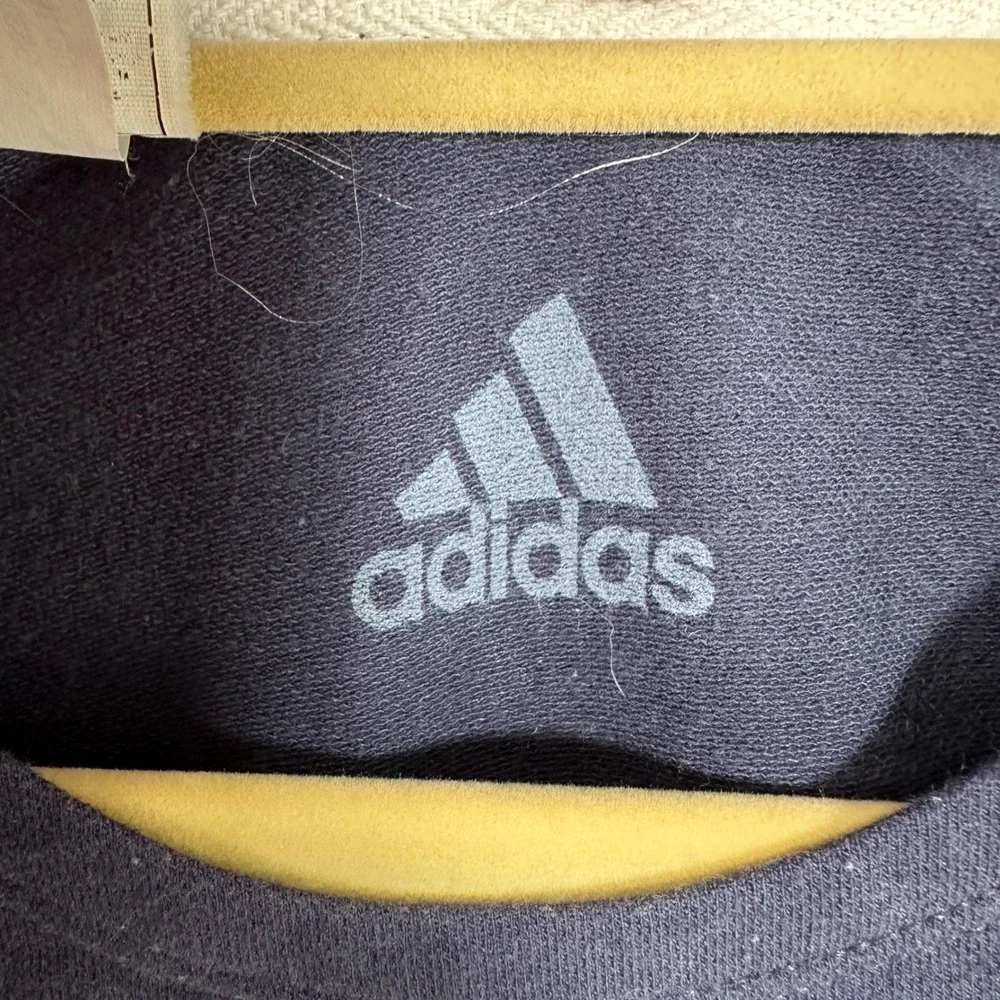 Adidas Crewneck Sweatshirt Mens Large Navy‎ Blue Raglan Pullover